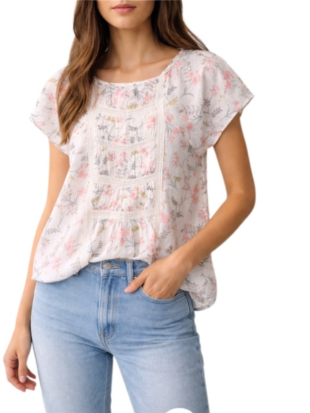 Bonpoint Floral Cotton Smocked Top